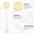 thumbnail image 3 of Unique Bargains Back Scrubber Long Handle Bath Brush Long Handle Brush for Bath Shower 13.98"x3.15"x1.18" White, 3 of 7