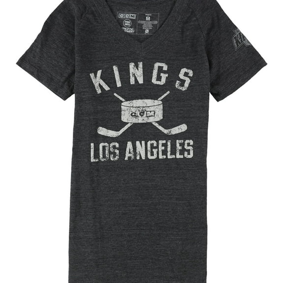 CCM Womens Kings Los Angeles Crossed Sticks Graphic T-Shirt, Black, Medium