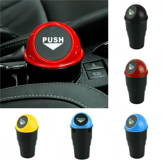 Limei Car Garbage Can with Lid, Leakproof Vehicle Automotive Cup Holder Car Trash Can , Small Trash Bin for Automotive Office Home Kitchen, Bedroom, 1 Pack, Yellow