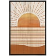 thumbnail image 1 of wall26 Framed Canvas Wall Art Golden Sunrise Over The Orange, Yellow Ocean and Mountains Nature Clouds Wood Panels Modern Art Rustic Urban for Living Room, Bedroom, Office - 16x24 inches, 1 of 4