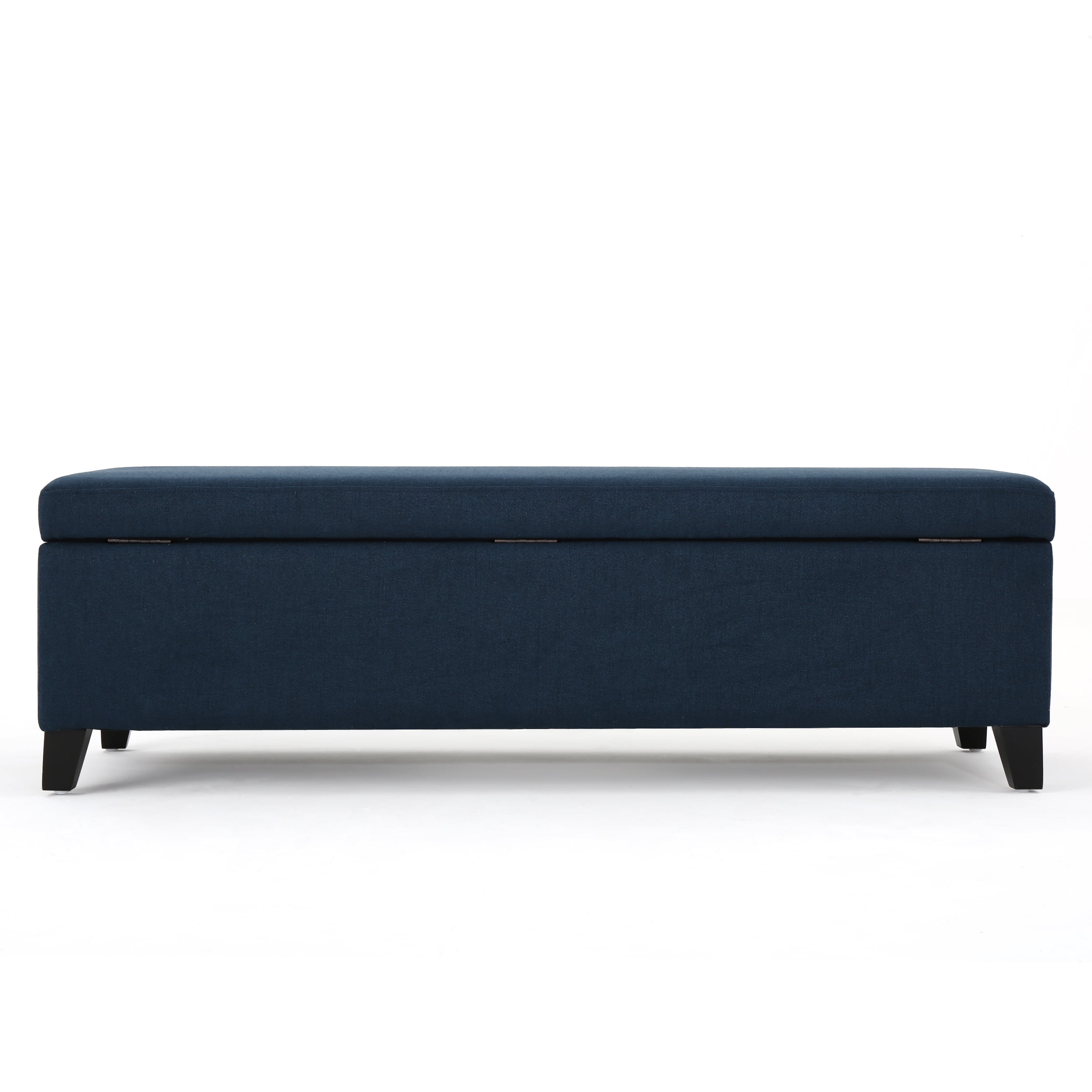 Annis Fabric Storage Ottoman, Navy Blue