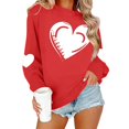 thumbnail image 4 of Valentines Women Shirts Love Heart Graphic Long Sleeve Funny Sweater Shirt Pullover Tops Festival Red Sweatshirts, 4 of 9