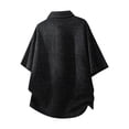 thumbnail image 5 of IWRICH Men's Knit Oversize Polo Shirts Short Sleeve Plus Size Henley Collared Shirt Summer Baggy Streetwear Black XL, 5 of 7