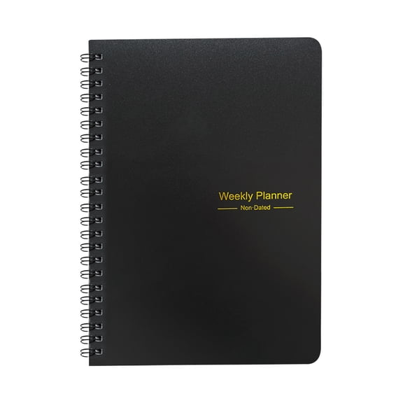 Undated Weekly Academic Planner for School and Business, Non-Dated Efficiency Organizer, Portable 5.8 x 8.3 in Spiral Notebook, Green