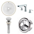 thumbnail image 1 of 16.5-in. W CUPC Round Bathroom Undermount Sink Set In White - Chrome Hardware - Overflow Drain Incl. AI-25919, 1 of 9