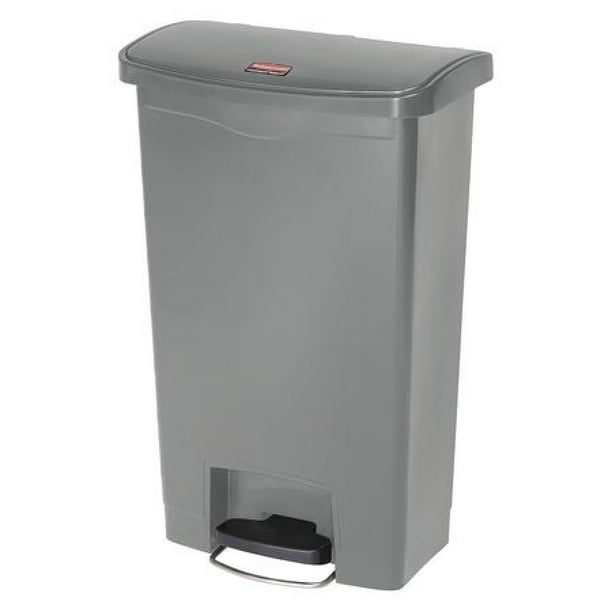 RUBBERMAID 1883602 13 gal. Resin Rectangular Trash Can , Gray Walmart