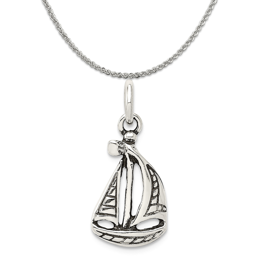 Sterling Silver Rope Chain Necklace 16 