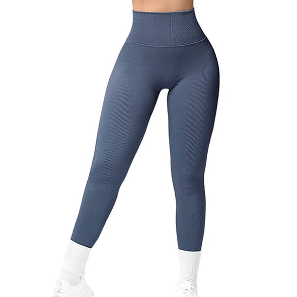 Gibobby Leggings yoga mujer Pantalones de Yoga sin costuras para mujer, ropa de Yoga transpirable con glúteos de melocotón, pantalones deportivos aj(Azul,CH)