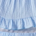 thumbnail image 5 of Xyant Toddler Baby Girl Clothes Knit Floral Fly Sleeve Tops Shorts Cute Summer Spring Outfits Infant Baby Girl Clothing Set (Blue,18-24 Months), 5 of 7