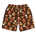 thumbnail image 2 of Honeii's Christmas Gingerbread Cookies Print Men's Casual Shorts with Drawstring，Swim Trunks Quick Dry Beach Shorts, 2 of 5