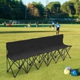 thumbnail image 3 of Costway Portable 6 Seats Folding Chair Bench Outdoor Sports Camping W/Carry Bag Black, 3 of 11
