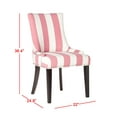 thumbnail image 6 of SAFAVIEH Lester Contemporary Polyester Linen Striped Dining Side Chair, Pink/White (Set of 2), 6 of 17