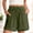 Green women linen shorts a1, variant on Women Linen Cotton Shorts Elastic High Waist Flowy Casual Solid Boho Beach Vacation Loose Shorts with Pockets Summer Travel Lounge Trousers, Blue L