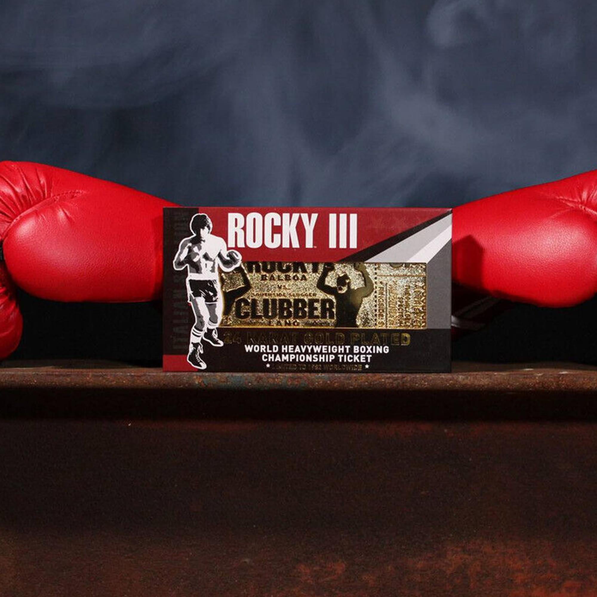 Rocky III Fight Ticket Limited Edition Embossed 24K Gold-Plated Metal Replica