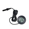 Pet Digital Thermometer Black Compact Practical Convenient Lcd Reptile Hygrometer With 1.5m Cable