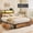 Vintage Brown, variant on Lifezone Twin Bed Frame with 2 Storage Drawers, Platform Bed Frame with Headboard, Charging Station & LED, Metal Support, No Box Spring Needed, Noise Free, Brown