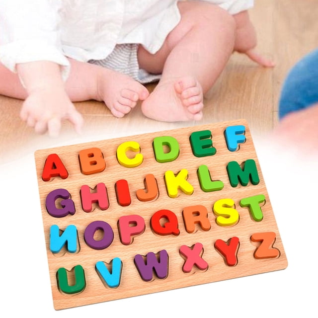 Tablero de rompecabezas de madera CUTICAT juguete educativo Montessori Alfabeto Grande