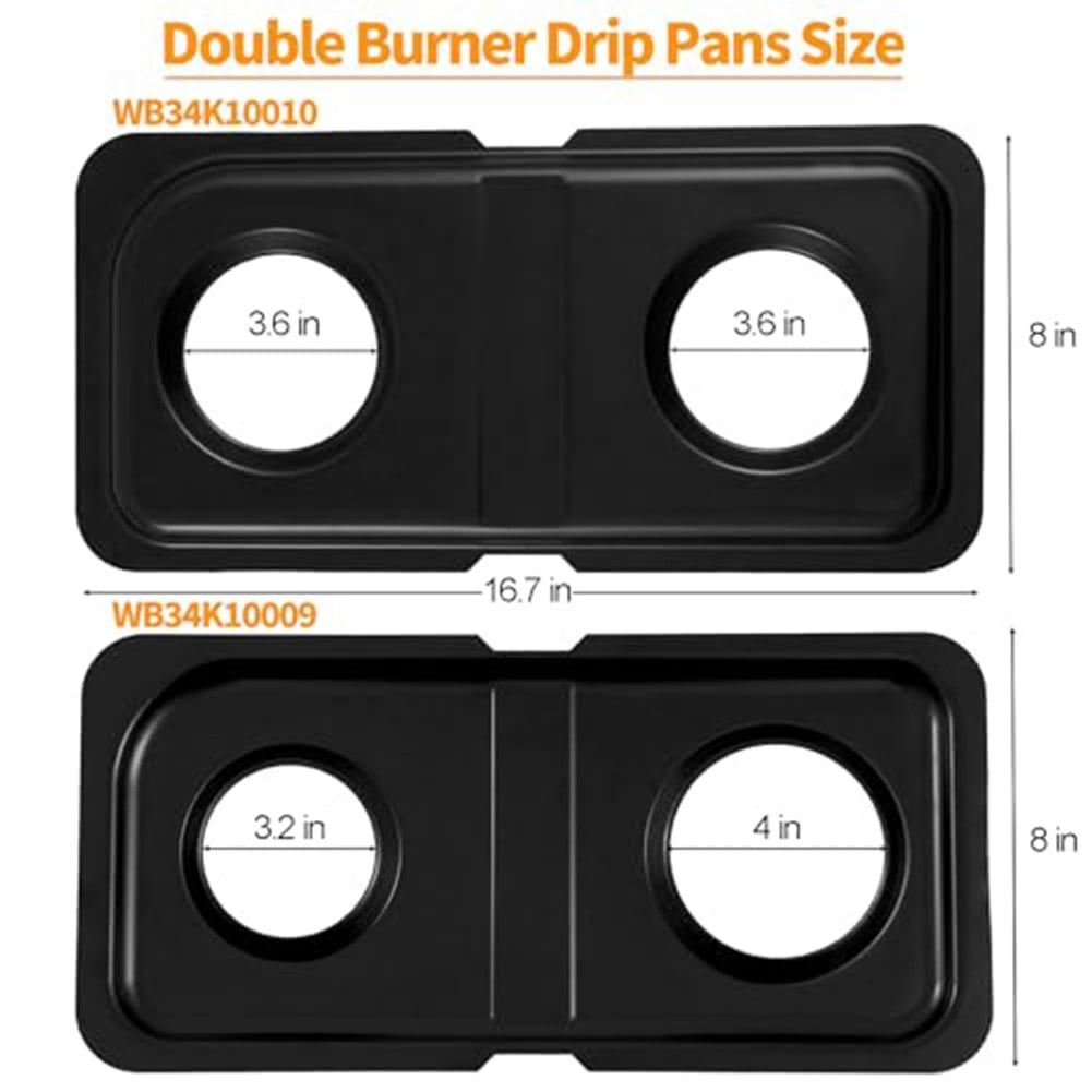 Stainless Steel Drip Pans for GE Gas Stoves 2 Pack