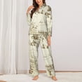 thumbnail image 2 of Kdxio American Monuments Women's Pajama Sets Long Sleeve Button Down Sleepwear Nightwear Soft Pjs Lounge Sets-Medium, 2 of 7