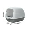 thumbnail image 3 of Foldable Cat Litter Box, Fully Enclosed Litter Box with Lid, Covered Kitty Kitten Litter Boxes Enclosure with Scoop, Odor Control, Easy to Clean, 3 Modes for Cat up to 12 lbs(Grey), 3 of 6