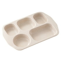 Ajauxi Wheat Straw Divided Plates, Compartment Plates Reusable, Plastic School Lunch Tray with Dividers for Adults, Food Section Plates Diet Dinner Serving Platter, Dishwasher Safe