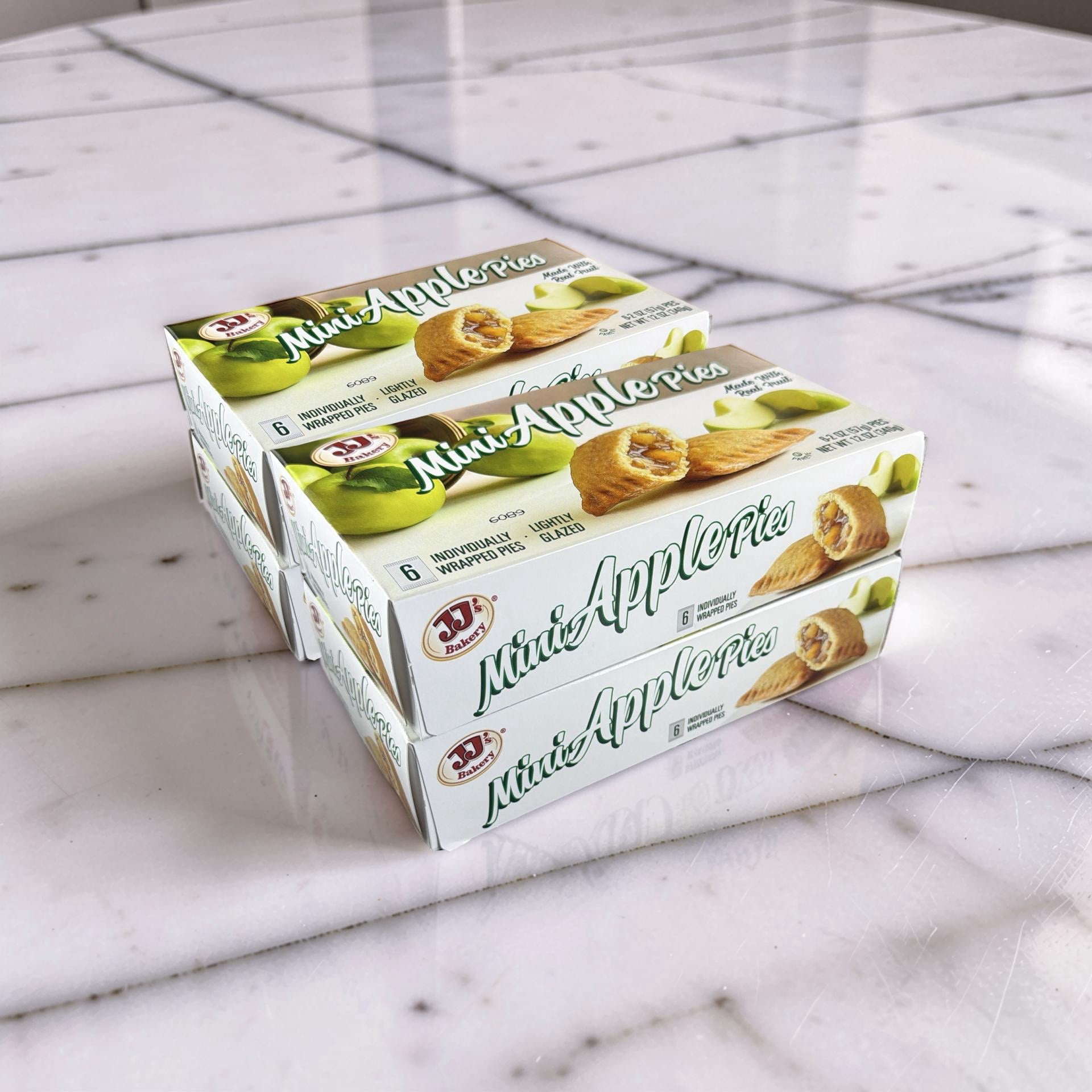 JJ's Mini Apple Fruit Pies Value Pack   6 Count Box | Pack Of 4 (24 Total Pies)