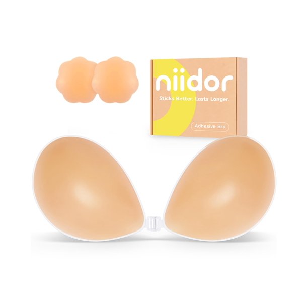 Bra adhesivo push up sin tirantes Niidor de silicona color nude