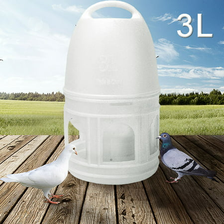 3L White Color Plastic Bird Water Drinker With Handle For Pigeons Birds