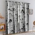 Birch Tree Blackout Curtains, Wooden Tree Stump Window Drapes for ...