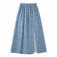 thumbnail image 5 of WRKEKC Flowy Skirts for Women Floral Print Side Split High Waist A Line Midi Skirt with Flowy Georgette, 5 of 7