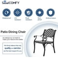 thumbnail image 3 of SOCIALCOMFY 10-Piece Patio Cast Aluminum Dining Set, All Weather Outdoor Dining Furniture Set for 8 Person, Includes 8 Dining Chairs and 61" Large Round Dining Table w/ 31" Lazy Susan, Umbrella Hole, 3 of 7