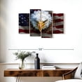 thumbnail image 3 of Elephant Stock Bald Eagle On Us Flag Wall Art - Horizontal Multi Panel Canvas - Living Room Wall Decor - Animal Multi Panel - Brown And Red Decor - 36" x 22", 3 of 8