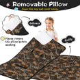 thumbnail image 3 of Camo and Leaf Black Pattern Teens Toddler Nap Mat with Pillow, Sleeping Mat Bag for Preschool Daycare 50"x20", 3 of 6