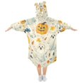 thumbnail image 2 of FORMRS Wearable Blanket Hoodie with Sleeves for Kids Cozy Flannel Sweatshirt, Halloween Cute Ghosts, 2 of 7