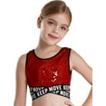 thumbnail image 2 of iiniim Kids Girls Sequin Sleeveless Hip Hop Latin Modern Jazz Dance Crop Tank Top Vest Performance Red 4, 2 of 7