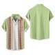 thumbnail image 2 of Camisas s Para Hombre Manga Corta Camisa de manga corta con estampado digital 3d de ocio de tendencia de moda de playa de turismo de vacaciones de verano para hombres (Mint Green, L), 2 of 5