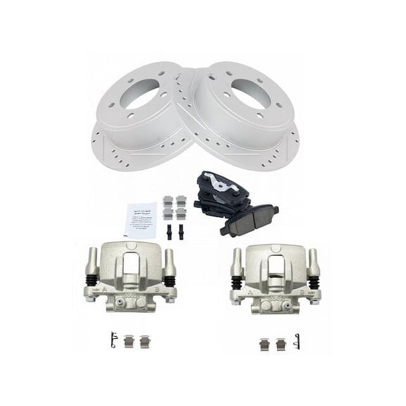 Rear Brake Pad Rotor and Caliper Set - Compatible with 2008 - 2014 Dodge Avenger 2009 2010 2011 2012 2013