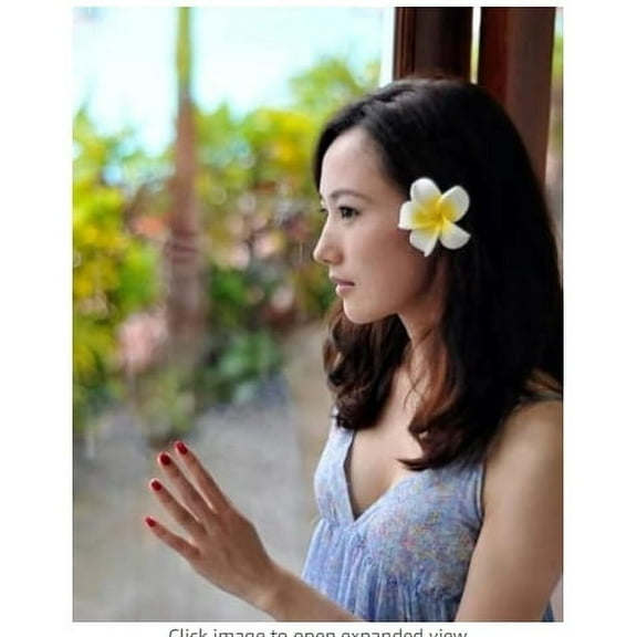 Hawaiian Flower Hair Clips Plumeria Hair Barrettes Clip for Women Girls White Floral Hairpins for Summer Beach Hair Accessories 3pcs