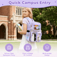 thumbnail image 4 of Sanmadrola Large Clear Backpack Heavy Duty Stadium Approved See Through Backpack Waterproof PVC Transparent Backpacks Clear Book Bag with Reinforced Strap for School Work Travel Festival, Purle Blue, 4 of 7