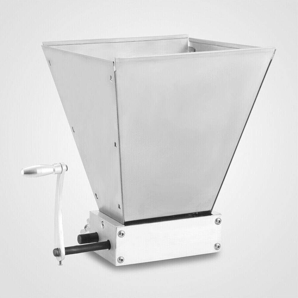 4L Manual Grain Crusher Roller Grain Mill Adjustable Low Speed Drill Corn Crusher Machine Grinder Grinding Machine Silver