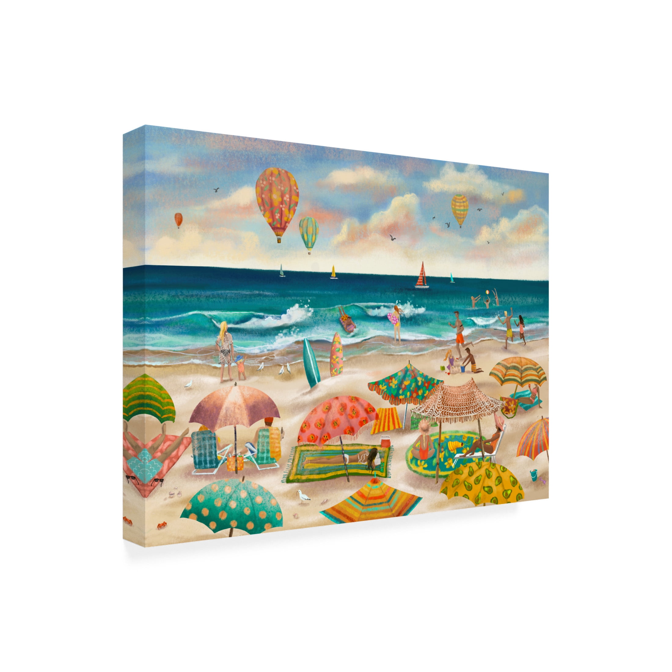 Canvas Wall Art - Christine Rotolo 'Beach Day' Wall Art for Living Room, Bedroom, or Office Décor by Trademark Fine Art - 19 x 14 Inches