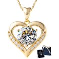 thumbnail image 1 of Collar HerMoment de oro 14K con moissanita en forma de corazón de 2 quilates, 1 of 8