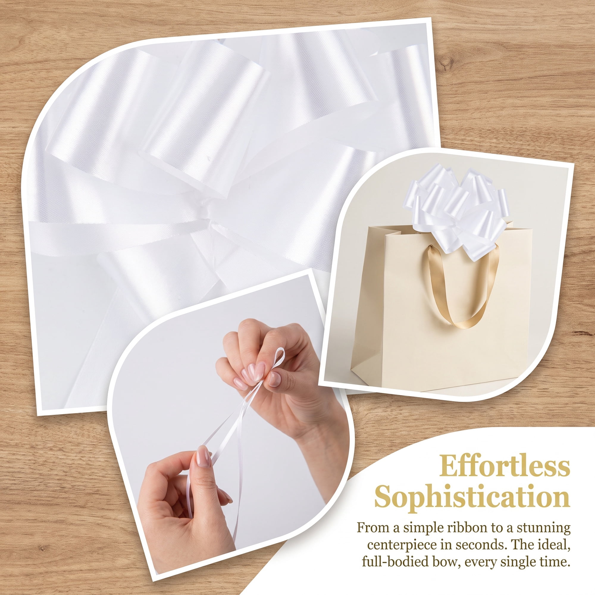 Unique Bargains Crush-Resistant Metallic Bows for Gift Wrapping and Decoration White