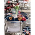 thumbnail image 5 of Outdoor Tablecloth with Umbrella Hole for Patio/Picnic/Party/Camping, Patriotic Gnomes Waterproof Table Cloth Round Cover Washable, Independence 250 Memorial Navy Striped (Dia 54"), 5 of 9