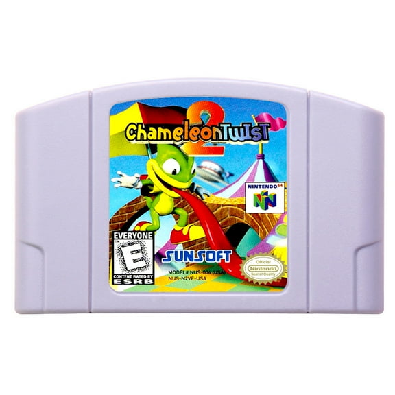 Video Games Compatible for the n64 console, replacement cartridge for Chameleon Twist 2 NTSC