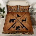 thumbnail image 2 of Homewish Jungle Bear Deer Full Size Sheets,Pike Fish Bed Sheets,Rustic Farmhouse Cabin Sheet Sets For Boys Teens,Breathable Home Decor,4-Piece, 2 of 7
