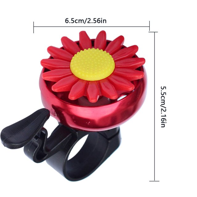 Bike Small Bell Iron Plastic Flower Bicycle Flower Bicycle Bell Alarm Plastic Bike Smart Decorative Cycling Ring Alarm, Red