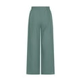 thumbnail image 5 of FAIWAD Women's Cotton Linen Wide Leg Pants Flowy Casual Palazzo Pants Summer Boho Beach Trousers with Pockets, 5 of 6