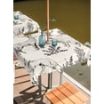 thumbnail image 2 of Outdoor Tablecloth with Umbrella Hole for Patio/Picnic/Party/Camping, Vintage Elk Fox Waterproof Table Cloth Square Cover Washable, Rustic Beige Simple Drawn Grass (60"x 60"), 2 of 8