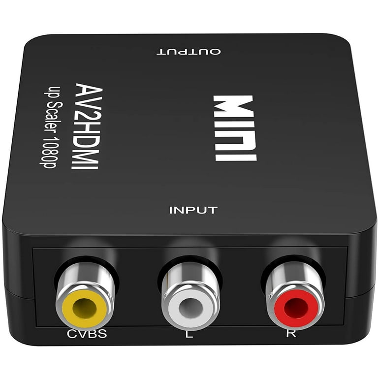 ABLEWE RCA a HDMI, convertidor AV a HDMI, 1080P Mini RCA compuesto CVBS  Video Audio Convertidor Adaptador Compatible con PAL/NTSC para